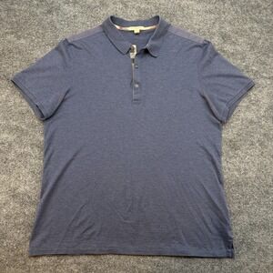 Burberry Brit Shirt Mens Large Blue Polo Solid Cotton Nova Check